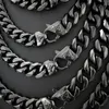 Freemasonry Masonic Mason Chain Cool Mens All Polished 316L rostfritt stål Vakuumbeläggning Svart halsband eller armband N377 B210