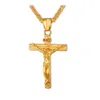 Gold Jesus Kreuz Anhänger Halskette Edelstahl Beliebte Schlüsselbein Kette Ostern Weihnachten Halskette Schmuck Neu 12 teile/los