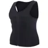 Tuta da sauna in neoprene caldo da uomo nero Gilet da allenamento Corsetto Body Shaper Cerniera Canotte Camicia da allenamento Sport Palestra Gilet fitness