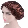 New 58cm Fashion Women Satin Night Sleep Cuffia per la doccia Cuffia per capelli Cappello Copricapo in seta Ampia fascia elastica