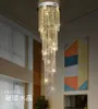 Modern Long Spiral Chandelier Crystal Lamp Lights Lustre Staircase Lighting Fixtures Duplex Villas Hotel Lobby Pendant Lights