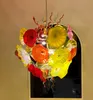 Lampada a sospensione con piatti di fiori multicolori, design per la casa, hotel, lampadario in vetro soffiato a mano, illuminazione a LED, lampadario artistico in vetro di Murano