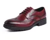 Rosso Blu Nero Scarpe da uomo da lavoro Stile Punta tonda Suola morbida Pelle bovina Moda Oxford Homme Con scatola