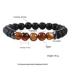 Minimalistisches 7 Chakra Balance Yoga Perlen Armband für Männer 8mm Tigerauge Naturstein Achat Hämatit Charms Lava Armbänder Stretch Schmuck