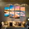 Cuadros 4 stuks Natuur Kunst Zonsondergang Zeegezicht Golven Muurschildering Muurschilderingen Zitkamer Hangt Een Foto Verf Op Foto's Geen Ingelijst8856978