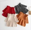 Girls Dresses Toddler Knit Sweater Dress Baby Cotton Princess Dresses Infant Knitted Tops Shirts Christmas Newborn Boutique Clothing B6110