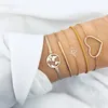 qimoshi 5-teiliges geschichtetes Perlenarmband-Set, stapelbarer Wickelarmreif, verstellbares Perlenarmband, Naturstein-Gliederkette für Frauen und Mädchen