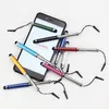 Universele Crystal Mini Drie Telescopische capacitieve touchscreen stylus pen met stofplug voor mobiele telefoon Touch Pen