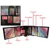 177 kleuren glinsterende glitter matte make -up set oogschaduw pallete poeder blush lip gloss wenkbrauwen schader camperfeest oogschaduw gel borstel7116667