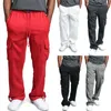 2020 Fashion Casual Men's Pants New Jogger Heavy Weight Fleece Cargo Pocket Black Red Sweatpants