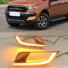 1 par LED DRL Dagtid Running Light Daylight Turn Signallampa Ljus för Ford Ranger T6 Update 2015 2016 2017 2018