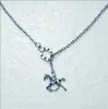 Mode Vintage Silber Pferd/fliege pferd hufeisen Anhänger Einstellbare Kreuz Lariat Halskette Für Frauen Männer Punk Goth Schmuck Geschenk 861