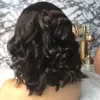 Perucas de cabelo humano dianteiro de renda 13x4 perucas curtas curtas remy brasileiro para mulheres pr￩ -pux