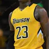 Custom 2020 Towson Tigers Basketball Jersey NCAA College Brian Fobbs Allen Betrand Nakye Sanders Jason Gibson Juwan Gray Gary