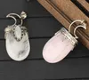 New listing jewelry Natural crystal moon inlaid glitter stone flat crystal necklace WY1251