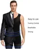 Body a compressione da uomo Shaper - Cintura per ginecomastia Grasso della pancia e cosce Corsetto da uomo T-shirt Body Shaper Men176J