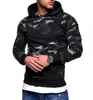 メンズトレーニングエクササイズセーター迷彩プルオーバージムフィットネスマンランニングセーターポケットフード付きスウェットシャツアウトドアパーカー