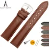 ALK Vintage Cow Leather Watch Band Bracelet black stainless fashion buckle Strap Watchband belt accessories brown gold 20 mm210z