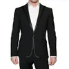 Marca New Men ternos pretos Noivo Smoking pico lapela Groomsmen Wedding Best Man 2 Pieces (jaqueta + calça + empate) L549