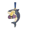 New High quality Wholesale Hip hop Personality Pendant Boxing Shark Pendant Copper-inlaid Zircon Necklace