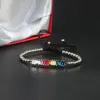 Novità Bracciale a catena con barra arcobaleno con zirconi per donna Braccialetti con ciondoli in acciaio inossidabile regolabile con cz arcobaleno taglio principessa regalo da uomo