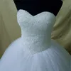 White Princess Ball Gown Wedding Dresses Strapless Tulle 2022 Beaded Strapless Lace-up Open Back Wonderful Wedding Reception Bridal Dress