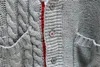 Lyxig designer Märke Stickad tröja för kvinnor V Neck Vintage Asymmetry Ull Strikkad Cardigan Sweater T200319