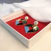 Stud Pendant Love Pearl Earrings Handmade Zircon Jewelry 18K Gold Plated Brass For Women Asymmetric1