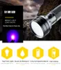 Linterna LED UV 51 LEDS 395NM Lámpara de luz ultra violeta Lámpara de luz Detector de luz de iluminación para perros Manchas de mascotas de orina y chinches de la cama