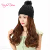 Moda Dzianiny Wełniane Peruki W Wigs Women Baseball Cap Wig Hair Funny Hat Casual Streetwear Hip Hop Cap