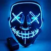 Party supplier Home Adults men women boys girls LED Halloween Mask with blood V-shaped cross eyes and mouth shut