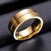 Nowy Spersonalizowany Pozłacany Titanium Stainless Stainless Steel Cyrkonia Dopasowanie Pierścień Zestaw Band Wedding Miłośników Biżuteria na sprzedaż Hurtownie