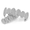 Горячий Iced Out CZ Stone 18K позолоченный Grillz Set 6Top Донные Caps Грили Dental Mouth