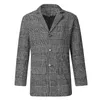 Nyanländer Mode Long Coat Men Kläder Vinter Hounstooth Gentlemen Long Coat Male Jacket Outwear Topp 2020