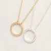 Mode-forever cercle pendentif colliers pour femmes alliage longue chaîne géométrique classique rond collier ras du cou N083 cadeau de noël