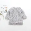 Barn baby kläder nya stilar barn tröjor toppar höst vinter flickor imitation fleece plysch tröja flickor lång stil löst pullovers