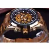 Forsining Orologio da uomo Top Brand Luxury Full Golden Men Orologio automatico da scheletro Orologio sportivo da uomo Designer Fashion Orologio casual da uomo