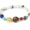 Mode-bijoux planète boule bracelets de perles bracelets en pierre d'agate naturelle vente en gros spéciale pour femmes mode chaude