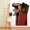 3d efeito dinossauro quebrar porta adesivos de parede para quartos de crianças quarto home decor pvc decalque da parede mural decorações tropicais