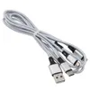 500pcs / parti 3in1 USB-kabel Snabb Laddningskabel Android Micro USB-typ C USB C för Samsung Xiaomi Mobiltelefonkablar Laddningsladd
