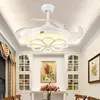 42 inch Pendant Lamps Ceiling Fan Light LED Integration Three-Color Light with Remote Control Speed Adjustment ABS Invisible Blade