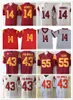 NCAA USCトロイの木馬SAMダルノルドカレッジフットボールジャージ（名前付き名称）55ジュニアシー43トロイポラマル大学サッカーシャツ