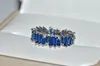 10 Style Top Selling Luxury Smycken 925 Sterling SilverRose Gold Fill T Princess Cut Topaz CZ Diamond Gemstones Kvinnor Bröllop Band Ring
