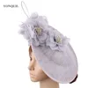 Charmante grote Kentucky derby haar fascinators marine hoeden dames elagnt bruiloft headwear bridalwedding race feest kopstuk schip2430528