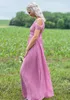 Diepe V-hals Bruidsmeisjesjurken Chiffon Off The Shoulder Maid of Honor met Cowl Back Honor Bruidsjurken voor Garden Beach Boho Weddings