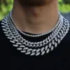 Hiphop zirkonhalsband kedjor hip hop smycken guld silver koppar material cz mens halsband armband nytt