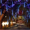 LED Meteor Shower Rain Lights Luce natalizia Nevicata Strisce LED 8 pezzi / set 30 50 cm Luce decorativa 100-240 V Spina UE USA