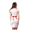 Temptation Weiß Krankenschwester Cosplay Kostüm Hot Sexy Kurzarm Minikleid Hotel Motto Party Uniformen Halloween Kostüm 3PCS