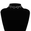 Hollow Heart Choker Necklace Silver Gold Heart Shape Necklace Chain Women Fashion Jewelry