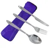 150pcs grossist varm försäljning dinnerware set rostfritt stål gaffel bestick återanvändbar utomhus camping bärbar väska picknick porslin